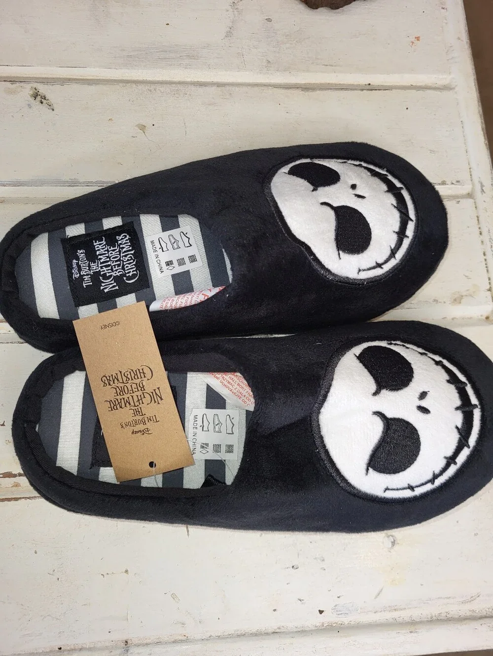 Disney Black Jack Skellington Kids Mule Slippers. Size 3/4